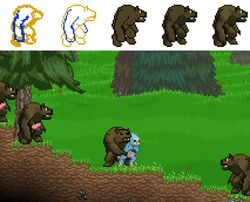 anal animated anthro avian avian_(starbound) bear bird forced mabit male male_only mammal mod multiple_males penis pixel rape starbound video_games werebear yaoi