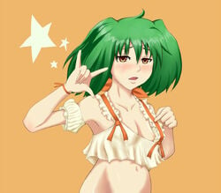 breasts clothing female green_hair macross macross_frontier ranka_lee small_breasts