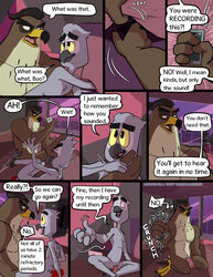 afrotropical_parrot avian bed bedroom bird clothing comic dialogue disney ducktales ducktales_(2017) duo english_text falcon falcon_graves falconid furniture gay genitals hi_res inside ladybugk male male/male male_only mark_beaks parrot penis romantic_couple text true_parrot yaoi