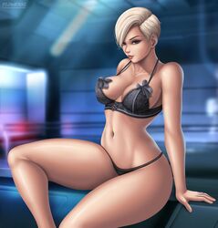 1girls big_breasts bioware blonde_hair cora_harper female female_only flowerxl mass_effect mass_effect_andromeda short_hair thick_thighs very_short_hair wide_hips