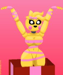 1girls animatronic anthro avian beakless breasts female five_nights_at_freddy's five_nights_at_freddy's_2 invisiblebucket looking_at_viewer solo thick_thighs toy_chica_(eroticphobia) toy_chica_(fnaf)