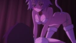 16:9_aspect_ratio 1boy 1girls 2010s animal_ears animated ass bell bell_collar bouncing_breasts breasts cat_ears cat_tail cleavage collar female female_focus infinite_stratos jiggle large_breasts looking_at_viewer male midriff navel nekomimi pantsu petplay red_eyes sarashiki_tatenashi screen_capture solo_focus sound tagme tail underwear video webm