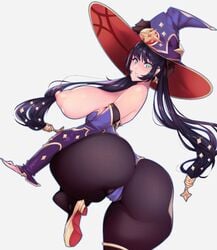 1girls big_ass big_breasts big_butt black_hair fat_ass fat_butt female_focus female_only genshin_impact huge_ass huge_butt large_ass large_butt long_hair looking_at_viewer looking_back mona_(genshin_impact) rice-chan round_ass round_butt thick thick_ass thick_butt thick_thighs wide_hips wide_thighs wizard_hat