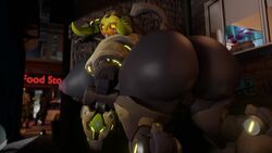 3d alley animated ass ass_shake ass_slap big_ass big_breasts black_body black_skin bouncing_ass breasts butt butt_slap city city_background dat_ass female genitals hi_res horn huge_ass huge_breasts huge_butt large_ass looking_at_viewer machine mp4 night_time nipples omnic orisa overwatch public public_nudity pussy rear_view robot robot_girl shaking_ass shaking_butt side_boob sideboob slap snips456 snips456fur solo sound spanking taur twerking video video_games