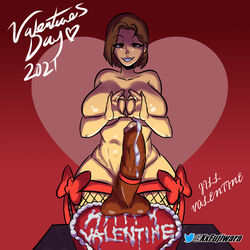 1futa areolae balls balls_on_food big_belly big_breasts big_penis breasts cake cum_on_food dark_penis food futa_only futanari grin happy_valentine heart heart-shaped_pupils human jill_valentine oerba_yun_fang pale_skin penis resident_evil solo standing thick_thighs valentine's_day wide_hips xxfujiwaraxx