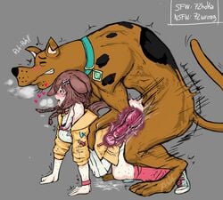 1girls 2020 72hoka all_fours animal_genitalia animal_humanoid animal_penis bestiality blush bodily_fluids breath brown_eyes brown_hair canid canid_humanoid canine canine_humanoid canine_penis canis cervix clothed clothed_sex clothing cum cum_in_pussy cum_in_uterus cum_inside dog_ears dog_girl dog_tail doggy_style domestic_dog duo eyes female female_on_feral female_penetrated feral feral_penetrating feral_penetrating_humanoid from_behind from_behind_position genital_fluids genitals great_dane hanna-barbera hoka hololive hololive_gamers hololive_japan human_on_feral humanoid humanoid_on_feral humanoid_penetrated interspecies inugami_korone kemonomimi knot knotting long_hair looking_pleasured male male/female male_on_humanoid male_penetrating male_penetrating_female mammal mammal_humanoid mastiff molosser open_mouth panting partially_clothed penetration penis scooby-doo scooby-doo_(character) sex shaking simple_background sweat thrusting tongue tongue_out translucent uterus vaginal_penetration virtual_youtuber weird_crossover x-ray zoophilia