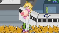 1girls animated areolae big_breasts blonde_hair blowjob blue_eyes blush bob-omb breasts cleft_(mario) crown cum cum_in_mouth earrings elbow_gloves fellatio female hair huge_breasts mario_(series) nintendo nipples oral outercourse paizuri paper_mario playshapes pokey_(mario) princess_peach royalty stockings super_mario_bros. tagme thighhighs video