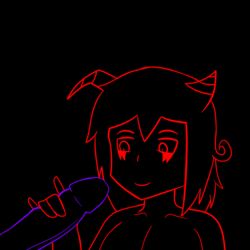 animated black_background handjob horn mia_sadiqah(artist) original_character smile