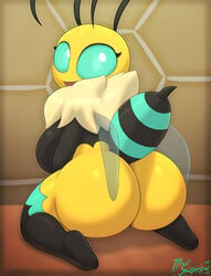 1girls 2020 amelia_(miso_souperstar) anthro aqua_eyes ass ass_focus bee bee_girl big_ass big_breasts big_butt breasts bubble_ass bubble_butt dat_ass fat_ass fat_butt female female_only happy huge_ass huge_butt insects large_ass large_butt looking_at_viewer looking_back miso_souperstar nub_feet original original_character shortstack sideboob signature smile solo thick_ass thick_thighs thighs voluptuous wariza wide_hips