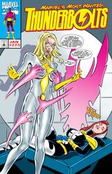 accidental_circumstance accidental_yuri baron_zemo blonde_hair comic_cover construct cover dialogue erect_nipples erect_nipples_under_clothes feeling_vagina felt_up female female/female female_only hand_on_breast hand_on_crotch hand_on_hip marvel molestation moonstone_(marvel) multicolored_hair sleeping songbird speech_bubble spotlight suprised text thunderbolts tim_phillips yuri