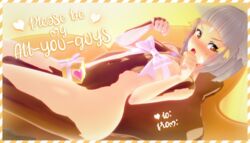 16:9 3d blush breasts card cat_ears cat_girl chocolate chocolate_on_breasts embarrassed female food food_play gift gift_wrapped looking_at_viewer naked navel nia nintendo ribbon simple_background text thighs valentine's_day witchanon xenoblade_(series) xenoblade_chronicles_2