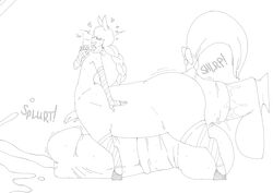 candi_(octoboy) centaur cum femboy huge_cock huge_dildo monochrome octoboy thick_penis