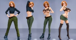 1girls 3d areolae artist_name belt bimbo bimbofication blue_eyes breast_expansion cargo_pants cupping_hands disney female female_only finger_in_mouth ginger hands_behind_head hands_on_hips heels high_heels holding_breasts kim_possible kimberly_ann_possible lipstick long_hair looking_at_viewer midriff midriff_baring_shirt miniskirt navel nipples nipples_visible_through_clothing open_toe_shoes orange_hair posing red_hair redhead see-through_clothing sequence skinny skirt smile solo stiletto_heels surprised therealzoh thigh_boots thigh_highs thighhighs thong tight_clothing tight_pants transformation transformation_sequence transparent_clothing underboob very_high_heels visible_underwear whale_tail zoh