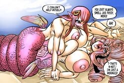 1futa 1girls big_breasts big_penis breasts color constriction futa_on_female futadom futanari goudadunn hi_res highres huge_breasts huge_cock lamia large_breasts large_penis mermaid meroune_lorelei miia_(monster_musume) monster_girl monster_musume_no_iru_nichijou pink_hair pinned rape stomach_bulge vaginal_penetration