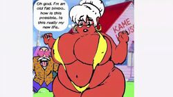 animated ass_expansion bbw belly_expansion breast_expansion dragon_ball gender_transformation gilf heart-shaped_pupils master_roshi mature_female mtf_transformation obese obese_female overweight overweight_female ranma-chan ranma-kun ranma_1/2 ranma_saotome saturnxart tan_skin transformation weight_gain