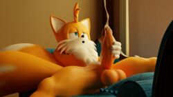 16:9 3d 4k absurd_res anthro balls blender blender_(software) bodily_fluids canid canine clothing cum cumshot digital_media_(artwork) ejaculation erection fox genital_fluids genitals gloves handwear hi_res male male_focus male_only mammal masturbation open_mouth orgasm penis solo solo_focus sonic_(series) tails twintailssfm video_games widescreen