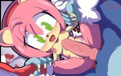 1boy 1girls amy_rose areolae blush breasts claws female green_eyes heart-shaped_pupils knot knotted_penis notbuckhori pink_fur size_difference sonic_(series) sonic_the_hedgehog sonic_the_hedgehog_(series) sonic_the_werehog sonic_unleashed tagme torn_clothes werecreature