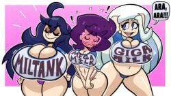 big_breasts blush breasts breasts_bigger_than_head closed_eyes clothed clothing female_only game_freak glasses hex_maniac hex_maniac_(pokemon_xy) mega_milk melony_(pokemon) nintendo pokemon pokemon_sm pokemon_ss pokemon_xy pulpdirector sexy tagme tagme_(character) trio white_border wicke_(pokemon)