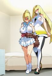 1futa 1girls 2girls ai_generated balls bed bedroom big_balls big_breasts big_penis blonde_female blonde_hair blush censored_balls censored_pussy censored_vagina clothing cruise_ship exposed_penis exposed_pussy futanari hallway high_heels incest inside lillie_(pokemon) locked_pussy long_hair looking_at_pussy lusamine_(pokemon) lustful_gaze mother_and_daughter multiple_girls nipples no_bra no_panties penis pokemon pokemon_sm ponytail pussy_juice saliva see-through_clothing see-through_shirt shoes smile smiling unzipped_pants upskirt vagina wet_clothing wet_nipples yuri