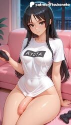 1futa 2026 ai_assisted ai_generated anime artist_name cock controller couch dick dildo explicit futanari game_controller gamepad hi_res high_quality high_resolution highres holding_controller holding_game_controller k-on! long_hair mio_akiyama_(k-on!) patreon patreon_username penis playstation_controller sex_toy shirt stable_diffusion tsukoneko watermark