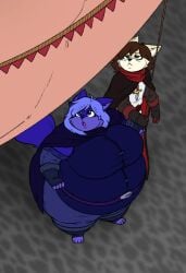 bbw big_breasts blueberry_inflation breasts cleavage female frisk_lk furry huge_breasts inflation overweight tagme thick_thighs wide_hips