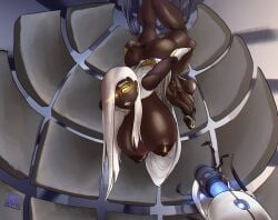 1futa 1futanari almost_naked areola areolae arm_bracers armwear artist_name artist_signature ass background balls ballsack big_ass big_black_cock big_breasts big_penis big_thighs black_futa boob_window boobs_out breastless_clothes breastless_clothing breasts breasts_out brown_nipples chocolate_girl cock dark-skinned_futanari dark_skin dress dress_lift ear_ring earrings ebony ebony_futa exposed_breasts functionally_nude functionally_nude_futa functionally_nude_futanari glados glados_(mat_zeus) glowing_eyes hair_over_one_eye hand_on_ass hand_on_hip hoop_ear_ring hoop_earrings huge_breasts huge_cock huge_penis human humanization large_breasts large_penis lips lipstick long_hair makuri_furudo nipples nude nude_futanari penis portal_(series) portal_2 portal_gun presenting presenting_ass presenting_breasts solo solo_focus solo_futa thick_thighs upside-down upside_down veiny_penis very_dark_skin white_clothing white_dress white_hair wide_hips yellow_eyes