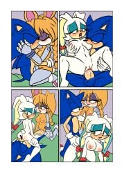 absurd_res all_fours anthro archie_comics areola ass balls bodily_fluids breast_grab breast_play breast_suck breasts bunnie_rabbot canon_x_oc clitoral_hood closed_eyes clothing comic cowgirl_position cunnilingus cybernetic_arm cybernetic_leg cybernetic_limb cybernetics cyborg demichan digital_media_(artwork) doggy_style erection eulipotyphlan eyelashes eyeshadow facesitting fan_character female female_penetrated footwear french_kissing from_behind_position from_front_position fur genital_fluids genitals green_eyes group group_sex hair half-closed_eyes hand_on_breast hedgehog hi_res holding_leg kissing lagomorph leporid looking_back looking_pleasured machine makeup male male/female male_penetrating mammal narrowed_eyes nipples nude on_bottom on_top open_mouth oral penetration penile penile_penetration penis rabbit sega sex shoes sitting sitting_on_another smile sonic_(series) sonic_the_hedgehog sonic_the_hedgehog_(archie) sonic_the_hedgehog_(comics) sonic_the_hedgehog_(series) spread_legs spreading sucking tail threesome tongue tongue_out trio vaginal_penetration vulva