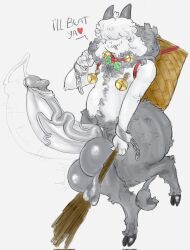 chest_hair christmas cum frutigercum goat hyper_ass hyper_penis krampus saggy_balls solo tagme
