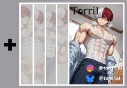 1boy abs ahe_gao ahegao_face ai_generated balls biceps big_balls big_cock big_penis blush cum cum_drip cum_dripping cum_dripping_from_penis cum_load cum_on_abs cum_on_body cum_on_muscles cum_on_self cumming cumming_on_self cumshot drool drool_on_face drooling ejaculating ejaculating_cum ejaculation erection excessive_cum fapping feeling_pleasured horny horny_face horny_male huge_balls huge_cock jerking_off jerkingoff lying_on_back male male_focus male_masturbation male_nipples male_only masturbate masturbation muscle_veins muscles muscular muscular_arms muscular_body muscular_legs muscular_thighs naked naked_male nipples nude nude_male one-handed_masturbation open_legs open_mouth orgasm orgasm_face pecs penis pleasure pleasure_face pleasured pleasured_face ripped_abs room seductive seductive_eyes seductive_look seductive_pose seductive_smile short_hair sitting sitting_down six_packs smile solo solo_focus solo_male sweating sweaty teenager testicles thighs tongue tongue_out torri1 uncensored uncensored_penis veins veins_on_dick veiny veiny_arms veiny_muscles veiny_penis yaoi large_pectorals todoroki_shouto my_hero_academia red hair, split-color scar on face, burn scar, grey eyes, blue heterochromia, white tank top, bottomless,