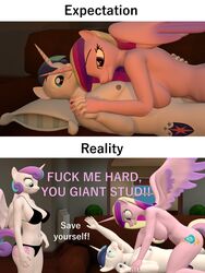 3:4 3d_(artwork) absurd_res alicorn anthro balls being_watched big_breasts bra breasts clothing comic cowgirl_position daughter dialogue digital_media_(artwork) english_text equid equine father father_and_child father_and_daughter female female_penetrated flurry_heart_(mlp) friendship_is_magic genitals hasbro hi_res horn looking_at_another male male/female male_penetrating male_penetrating_female mammal married_couple mother mother_and_child mother_and_daughter my_little_pony nude on_bottom on_top panties papadragon69 parent parent_and_child penetration princess_cadance_(mlp) profanity sex shining_armor_(mlp) text underwear unicorn wings