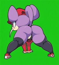 ai_assisted ai_generated animated anthro ass barely_covered_crotch big_butt blush employee_uniform female female_only furry greenscreen high_socks moxifloxi nintendo novelai pokemon_rgby rattata solo_female tagme video