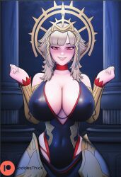 3d ai_generated big_breasts dress fire_emblem fire_emblem_heroes goddesthick huge_breasts nipples_visible_through_clothing red_eyes smile smiling smiling_at_viewer veronica_(fire_emblem) wide_hips