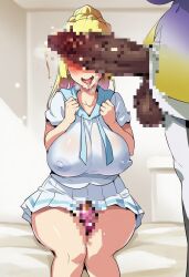 1futa 1girls 2girls ai_generated balls big_breasts blonde_female blonde_hair blush censored_balls censored_pussy censored_vagina clothing cruise_ship exited_face exposed_pussy futanari hallway headpat high_heels incest inside lillie_(pokemon) locked_pussy long_hair looking_at_pussy lusamine_(pokemon) lustful_gaze mother_and_daughter multiple_girls nipples no_bra no_panties penis_juice penis_on_face pokemon pokemon_sm ponytail saliva see-through_clothing see-through_shirt sitting_on_floor smile smiling standing tongue tongue_out