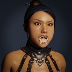 1girls 3d angry_face asian blender clothed cum cum_in_mouth female female_only kitana kitana_(mk11) looking_at_viewer mortal_kombat mortal_kombat_11 mouth_fetish theblendertaper