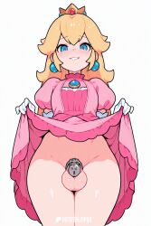 1futa 1girls ai_generated anus ass balls ballsack big black blush cage chastity chastity_cage chest cute eyes eyeshadow feet femboy feminine flaccid flat focus foreskin futanari glasses hair huge human legs lipstick messy mole mouth nail nails no onto otoko out panties peach penis polish presenting princess princess_peach puckered purple round sissification sissy super_mario_bros. thighs up