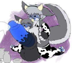 absurd_res animal_genitalia animal_penis animal_print animal_print_bikini animal_print_thigh_highs anthro assisted_exposure baishu balls big_balls big_penis bikini bikini_top black_body black_fur bodily_fluids bottle bovid_horn bovine_horn brother_(lore) brother_and_sister_(lore) by_moan clothing container cow_horn cow_print cow_print_armwear cow_print_bikini cow_print_thigh_highs cum cum_drip cum_in_bottle cum_in_container dripping duo ears_down ejaculation equine_genitalia equine_penis fan_character female fur genital_fluids genitals grey_body grey_fur half-closed_eyes hand_on_penis hand_on_shoulder hi_res horn huge_balls huge_cock incest_(lore) lagomorph legwear leporid made_in_abyss male male/female mammal narehate narrowed_eyes pattern_bikini pattern_clothing pattern_legwear pattern_swimwear pattern_thigh_highs pawpads paws penile penis penis_milking pivoted_ears rabbit sato_(kabsfy) sibling_(lore) simple_background sister_(lore) stockings swimwear thigh_highs tongue tongue_out two-piece_swimsuit white_body white_fur
