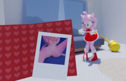 3d amy_rose anthro anus boots clothing digital_media_(artwork) dress eulipotyphlan female footwear fur genitals hedgehog hitmarker mammal piko_piko_hammer pink_body pink_fur pussy red_clothing red_dress solo sonic_(series)