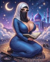 ai_generated ai_slop arabian baddie beauty big_ass big_breasts big_thighs bitch boob_window breasts cleavage curvy hijab milf muslim_female niqab praying sexy sexy_female tease thick tight_clothing tits_out