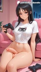 1futa 2026 ai_assisted ai_generated anime artist_name camera cock controller dick erection explicit futanari game_console game_controller gamepad hi_res high_quality high_resolution highres holding_controller holding_game_controller joystick k-on! keyboard_(computer) long_hair mio_akiyama_(k-on!) newhalf patreon patreon_username penis playing_games playstation_controller shirt sitting solo stable_diffusion testicles tsukoneko uncensored watermark