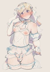 1boy axis_powers_hetalia baiwa blonde_hair blue_eyes blush bridal_veil bride byebyefrog censored choker chubby crossdressing earrings elbow_gloves erection femboy finland_(hetalia) gray_background heart_censor inverted_nipples lingerie looking_at_viewer male_bride male_only male_with_breasts manboobs moobs penis puffy_nipples see-through short_hair simple_background small_penis thick_thighs thighhighs tino_vainamoinen trap_bride wedding_dress wedding_lingerie