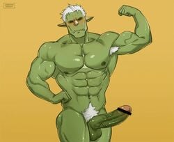 balls bara biceps blushing bodybuilder cerberus_arts daddy dilf erection flexing genitals goblin goblin_king goblin_male green_skin hairy_armpits happy_trail hobgoblin male male_only muscles muscular muscular_male nipples nude pecs penis rigurd shiny_skin solo tensei_shitara_slime_datta_ken that_time_i_got_reincarnated_as_a_slime thick_penis uncle veiny_penis white_hair