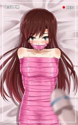 bondage brown_hair d.va jitan777 mummification overwatch tagme