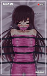 bondage brown_hair d.va jitan777 mummification overwatch tagme