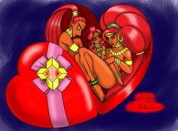 ancestor_and_descendant breath_of_the_wild candy_box deviantart female_only gerudo heart_container hoop_earrings jewelry multiple_females multiple_girls nabooru naked nintendo nonsexual_nudity nude nude_female ocarina_of_time red_hair riju tagme tanned tanned_girl tanned_skin the_legend_of_zelda urbosa valentine's_day valentines_day