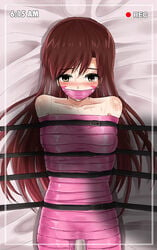 bondage brown_hair d.va jitan777 mummification overwatch tagme