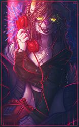 10:16 absurd_res amber_eyes breasts cameltoe canine chest_tuft cleavage clothed clothing dimmi_(character) dimwitdog domestic_dog eye_bags female footwear genitals hair hi_res hoodie legwear long_hair mammal messy_hair original panties partially_visible_vulva phone phone_sex pussy socks solo thigh_highs thigh_socks topwear tuft underwear yellow_eyes