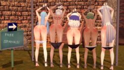 3d arms_above_head ass aversa_(fire_emblem) azura_(fire_emblem) bondage defeated eir_(fire_emblem) embarrassed embarrassed_nude_female exhibitionism exposed exposed_ass exposed_pussy female female_only femsub fire_emblem fire_emblem:_three_houses fire_emblem_awakening fire_emblem_fates fire_emblem_heroes humiliation laegjarn_(fire_emblem) lysithea_von_ordelia multiple_girls multiple_subs nintendo nude nude_female public_humiliation public_nudity punishment punishment_spanking pussy spank_marks spanking yumi_(artist)