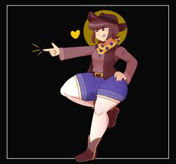 1boy 1boys 1male 1males 
 bandana bulge clover_(undertale_yellow) cowboy_hat fully_clothed heart hornynym male_only solo thick_thighs thighhighs undertale undertale_fanfiction