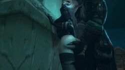 1boy 1girls 2016 3d animated ass blizzard_entertainment bombowykurczak bouncing_ass dark_ranger eastern_kingdoms edit fenora_ashenfall fingering from_behind_position hi_res high_elf horde hunter_(warcraft) interspecies neck_grab no_sound original_character panties panties_around_leg panties_aside red_hair restrained shawn_darkwalker source_request stockings thegworks tirisfal undead undead_(warcraft) undead_rogue vaginal_penetration video warcraft white_hair world_of_warcraft