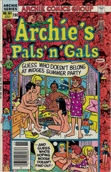 4girls archie_andrews archie_comics areolae betty_and_veronica betty_cooper black_hair blonde_hair breasts casual clothed_male clothing comic_cover edit female group human male midge_klump moose_mason moriartyhide multiple_girls nipples nude_female pale_skin slumber_party stan_goldberg teddy_bear veronica_lodge